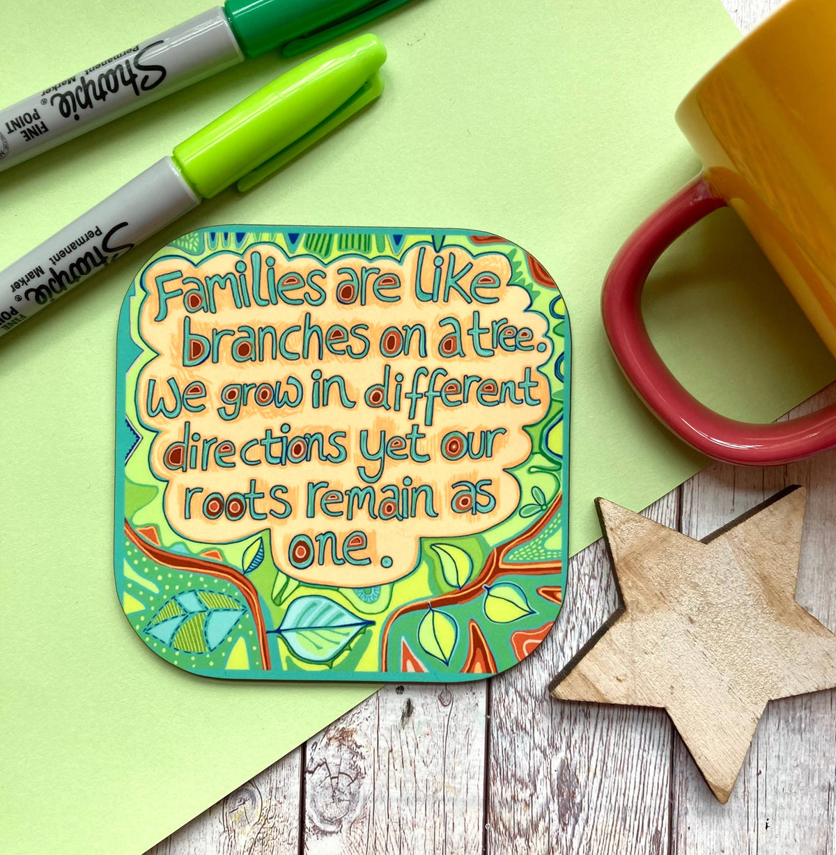 Family Quote Coaster, Sentimental Family Gift.