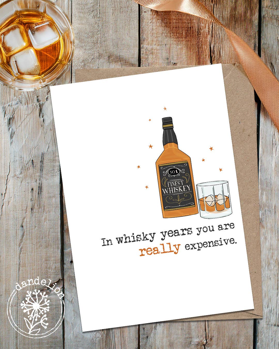 Whisky years - expensive - Greetings Card