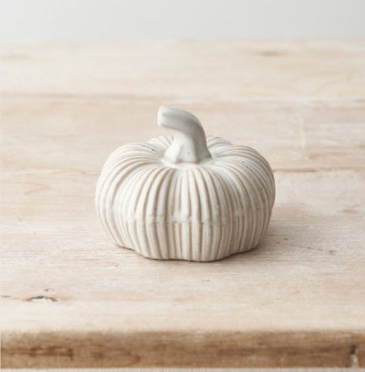 Cream ceramic pumpkin