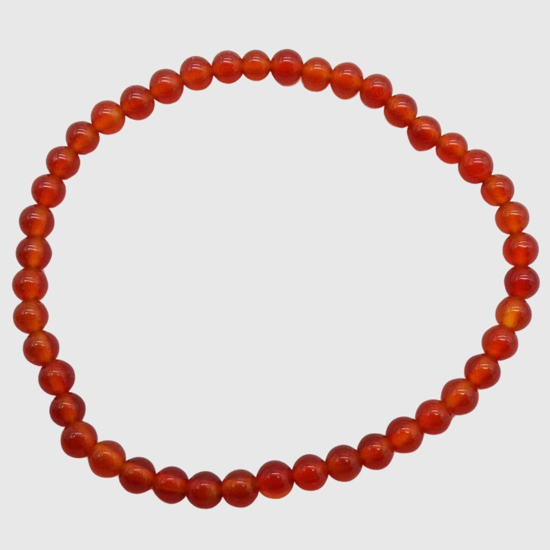 4 mm Carnelian Bead Bracelet