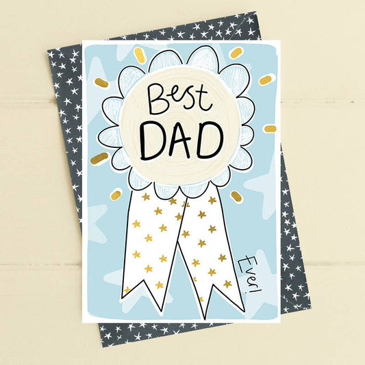 Best Dad Ever - Badge design - Greetings Card