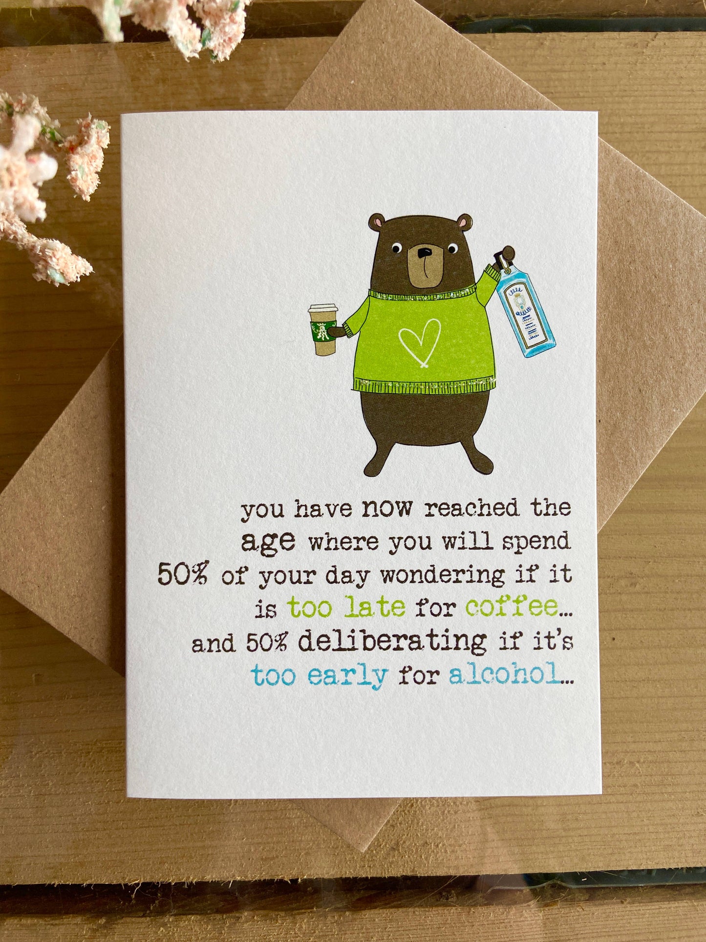 Coffee And Alcohol - Humorous Greetings Card