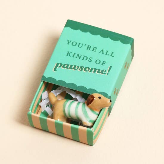 Tiny Matchbox Ceramic Tokens: Dog