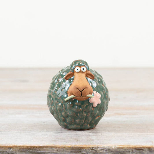 Green Sheep Ornament, 8.3cm