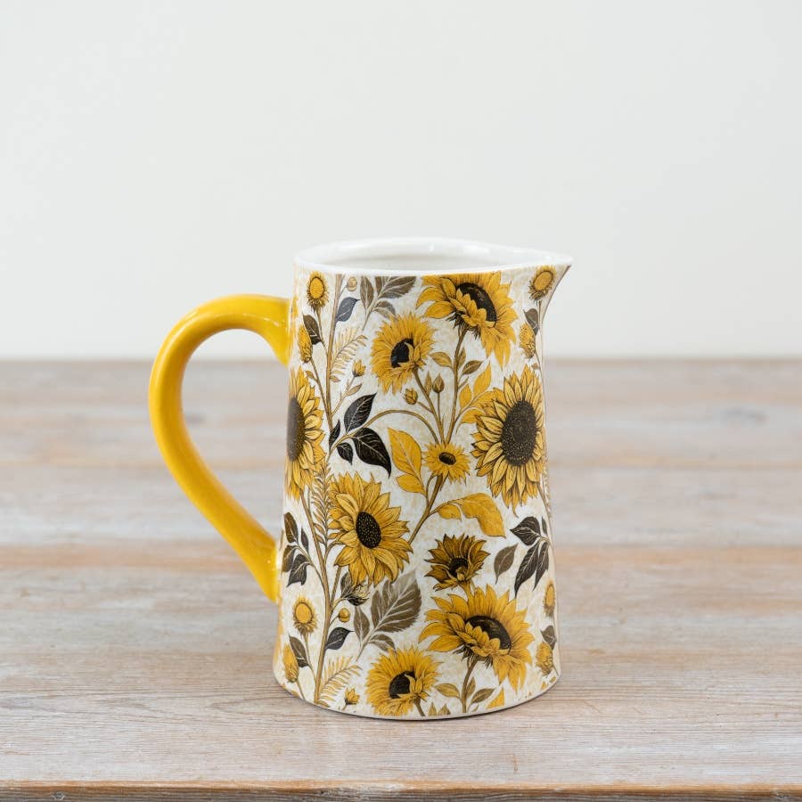 Ceramic Sunflower Jug, 16cm