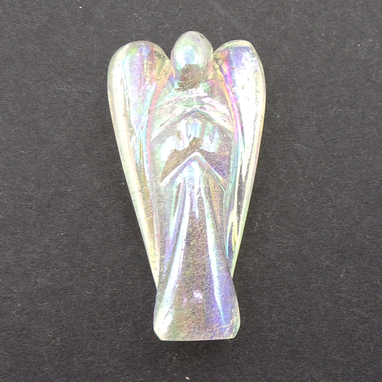 Angel Aura Quartz Angel Carving - Approx: 60 mm X 30 mm