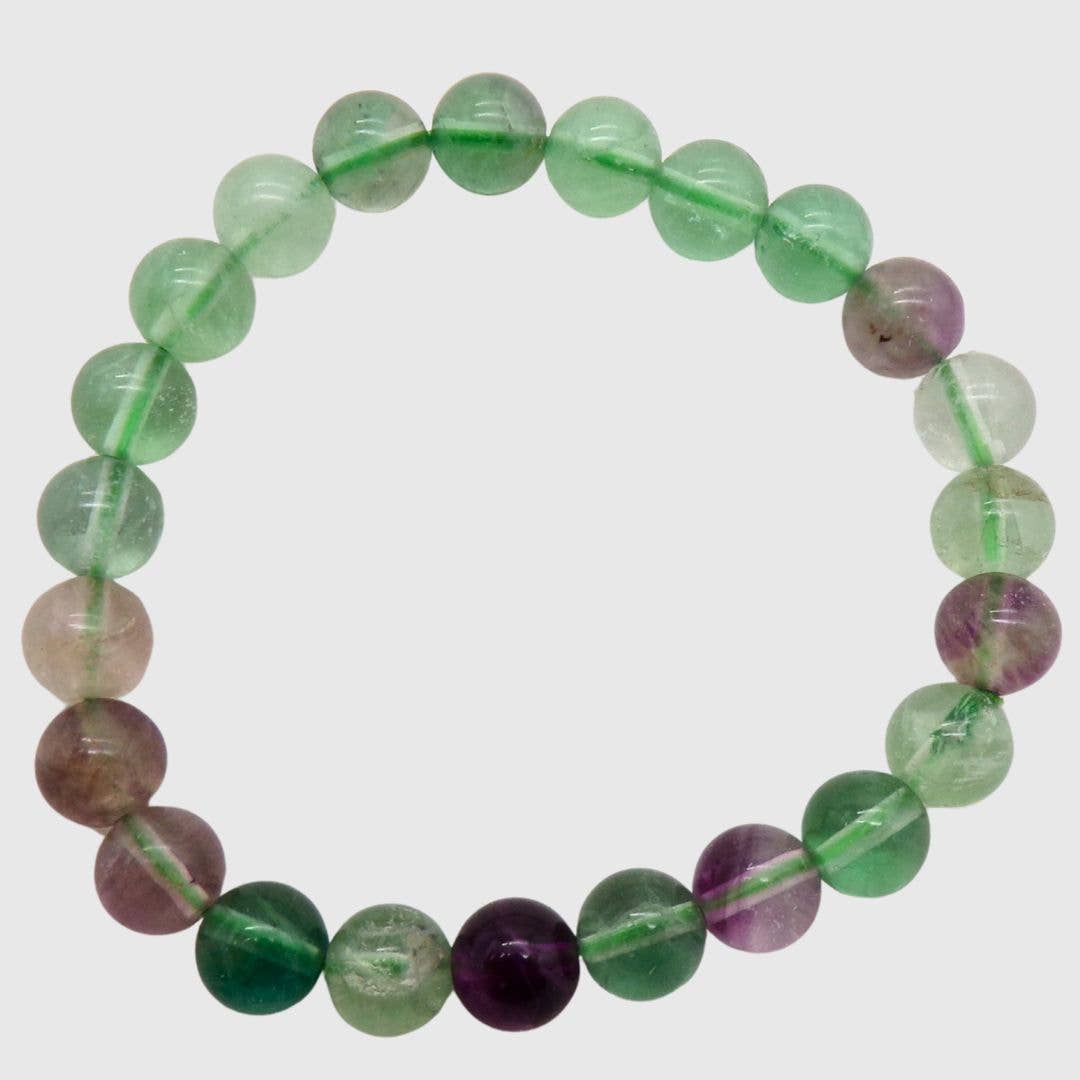 Rainbow Fluorite Bead Bracelet (8 mm)