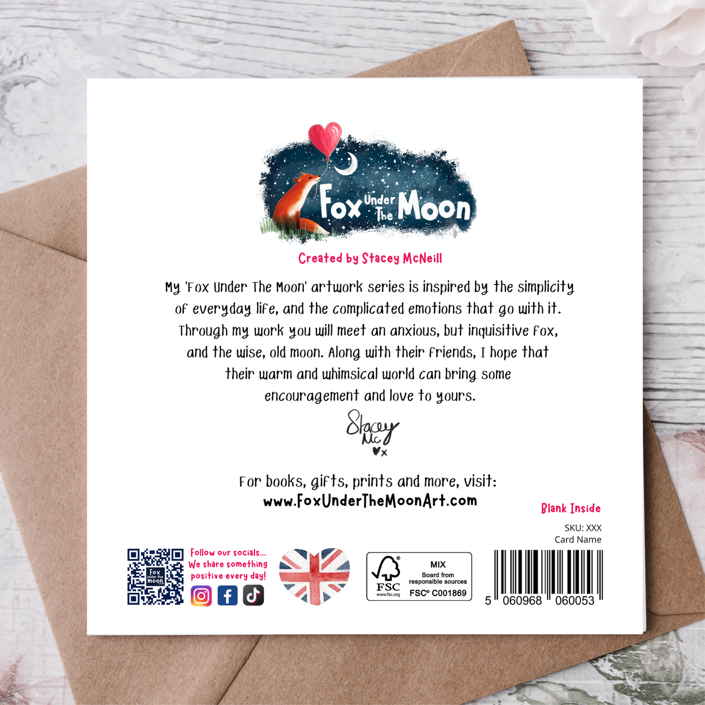 "Believe" Congratulations & Encouragement Card by Fox Under : Naked (no cello wrapping)