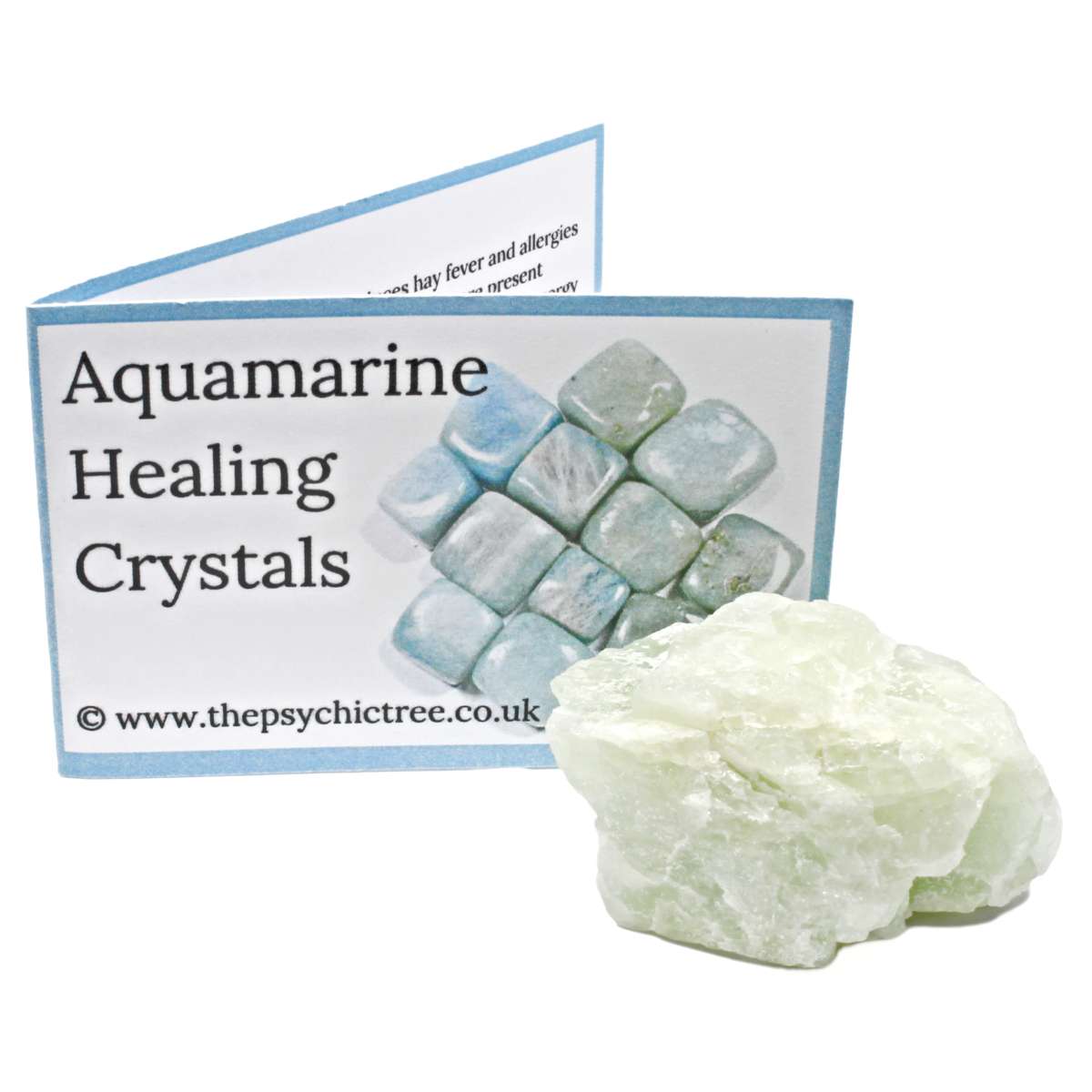 Aquamarine Rough Healing Crystal: Crystal With Guide & Bag