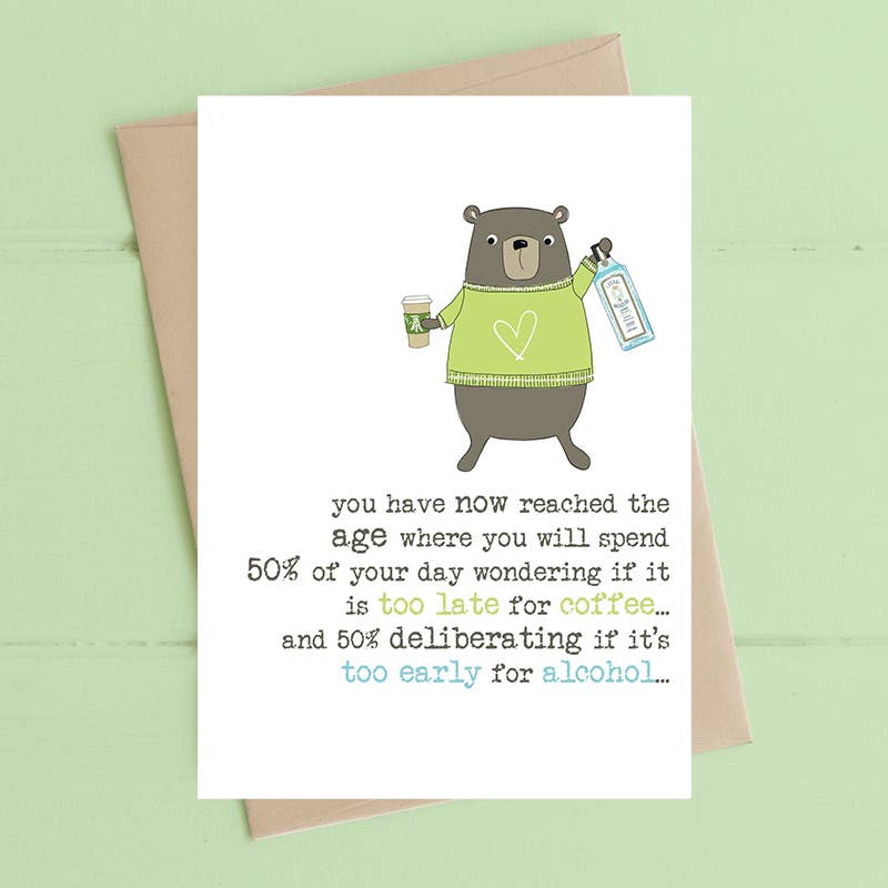 Coffee And Alcohol - Humorous Greetings Card