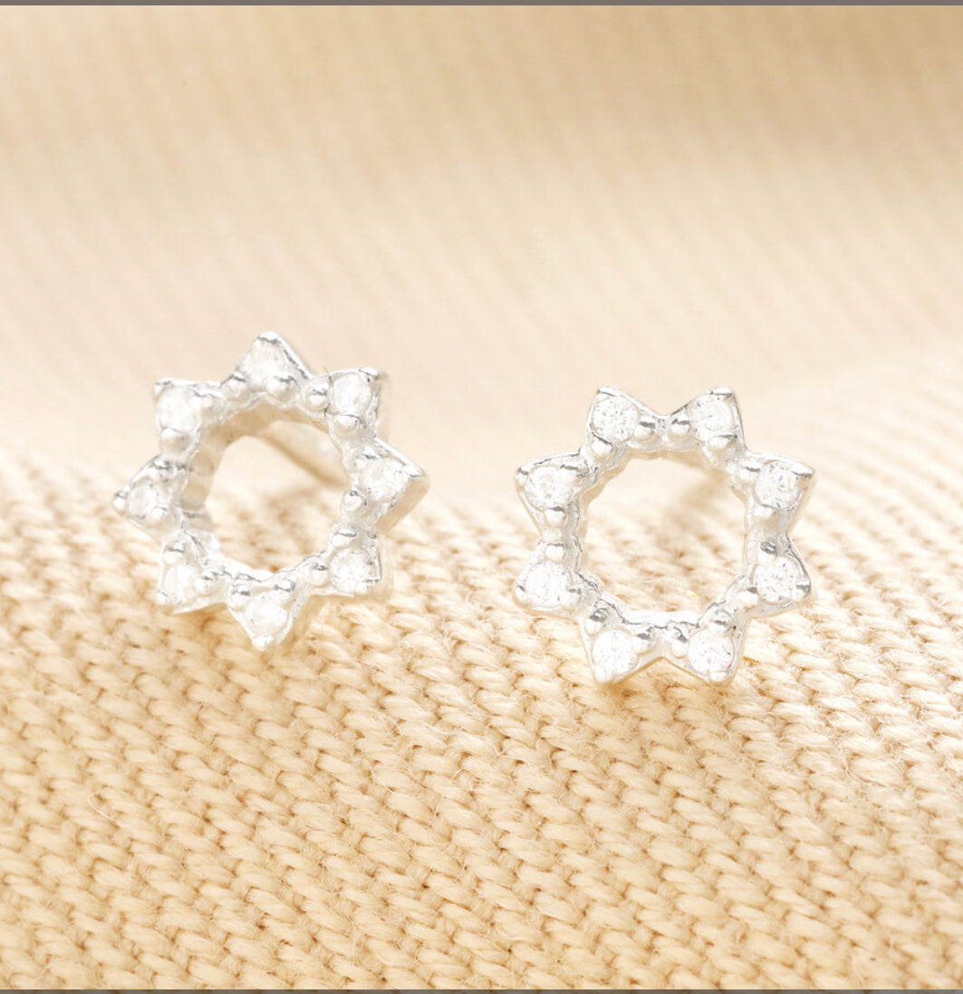 Crystal Sunbeam Stud Earrings