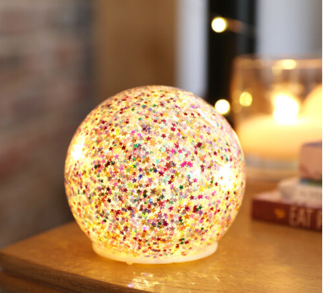 LED Rainbow Glitter Light Globe