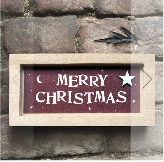 Wooden Merry Christmas Plaque