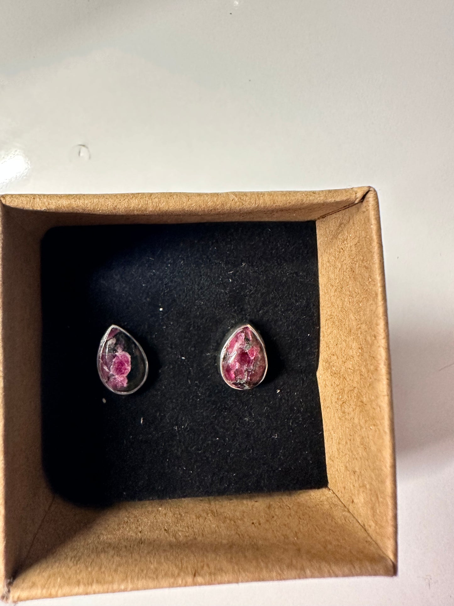 Eudialyte Silver Studs