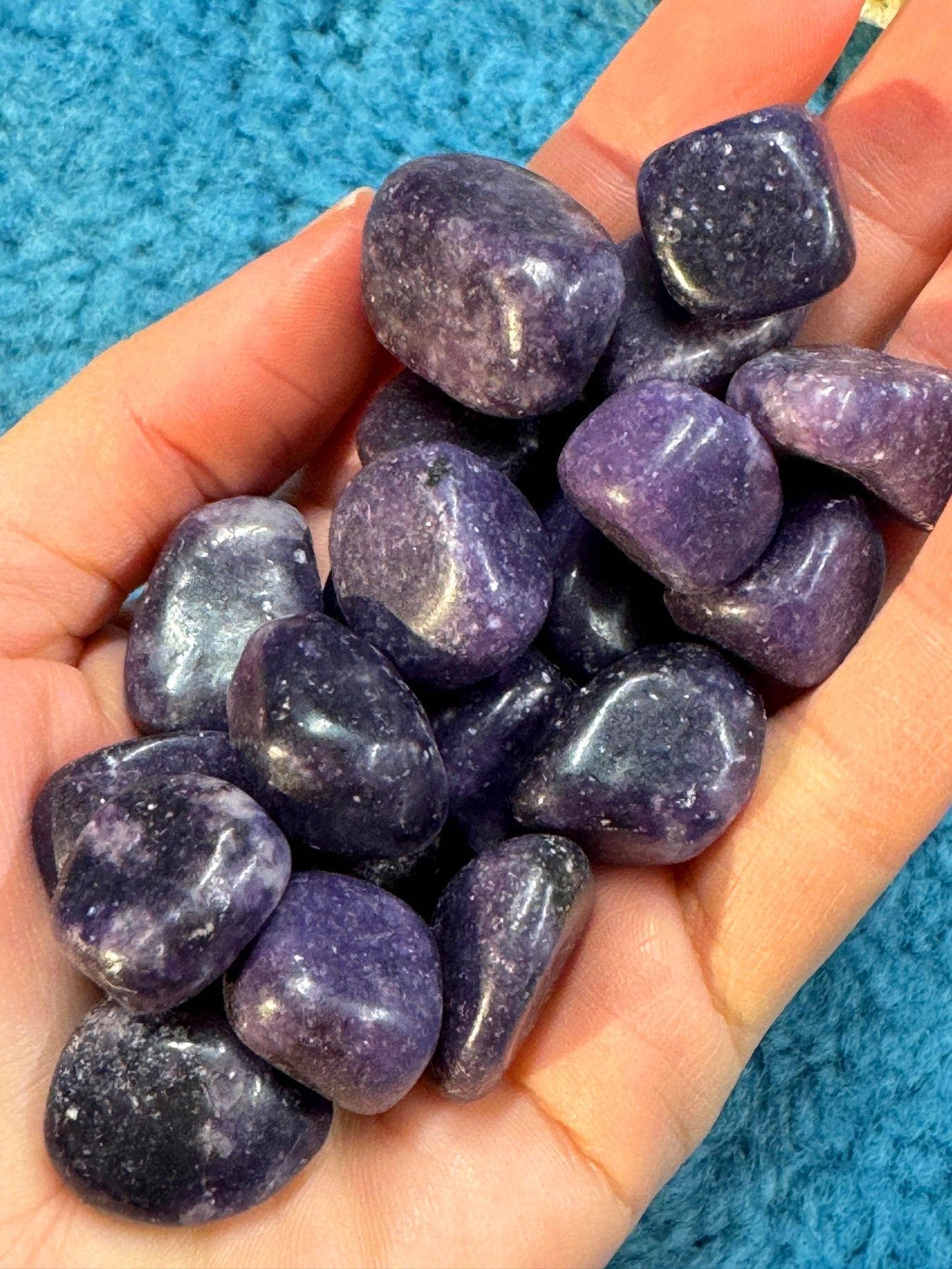 Lepidolite tumble 15-25mm purple crystal tumble basket line