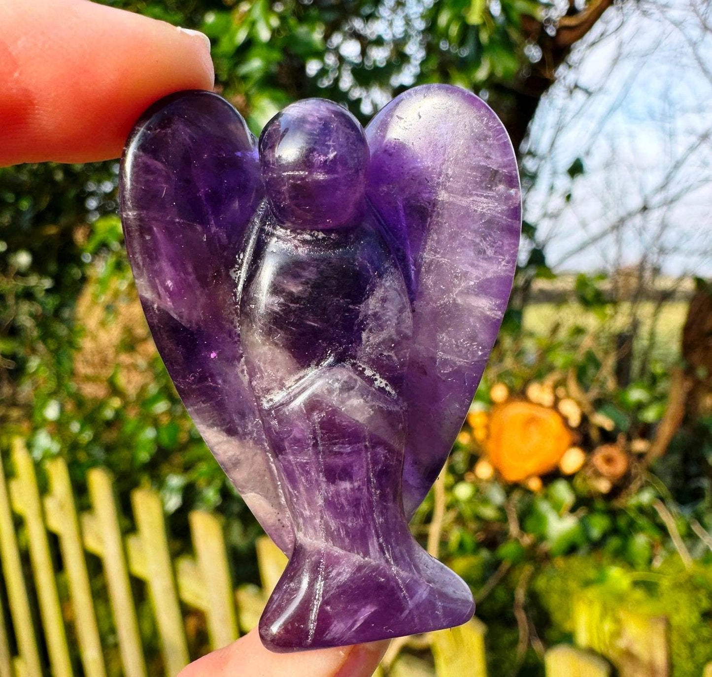 Crystal angel 3.6 - 4cm gemstone angel guardian angel stones: Amethyst