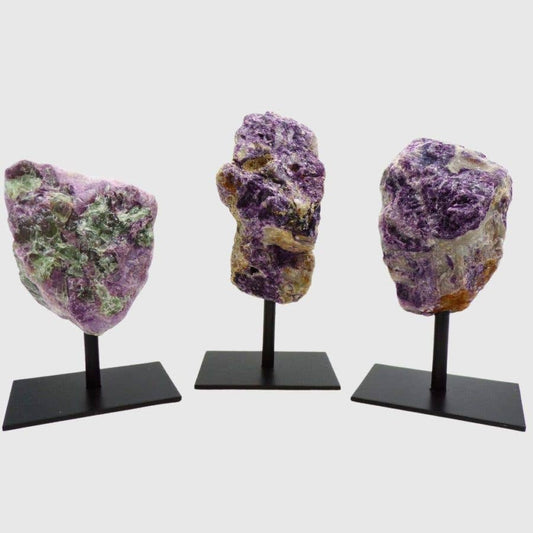 Raw Fluorite on Metal Stand - Approx 140 mm X 70 mm