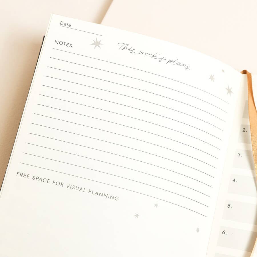 Navy Celestial Goals and Aspirations Notebook