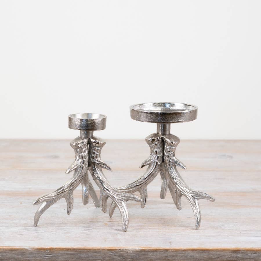 Metal Antler Candle Holder 15cm