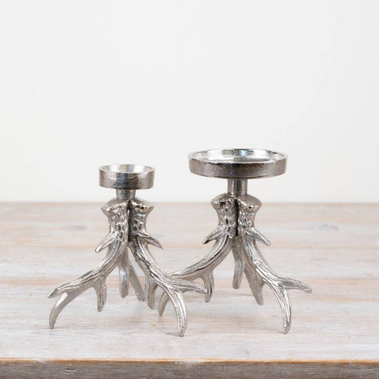 Metal Antler Candle Holder 15cm
