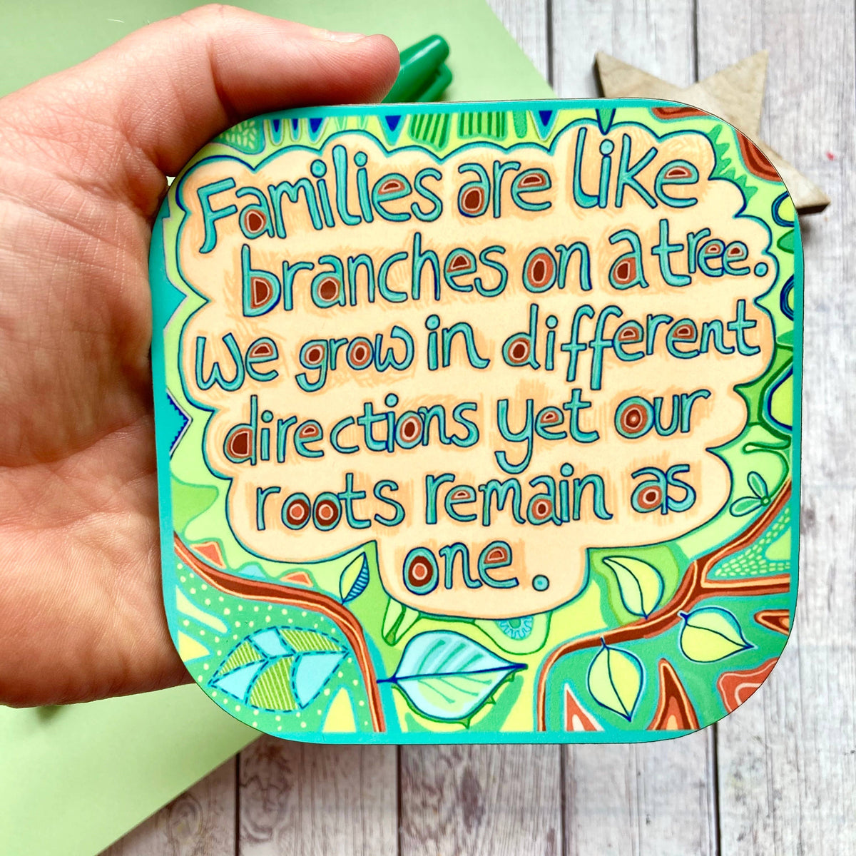 Family Quote Coaster, Sentimental Family Gift.