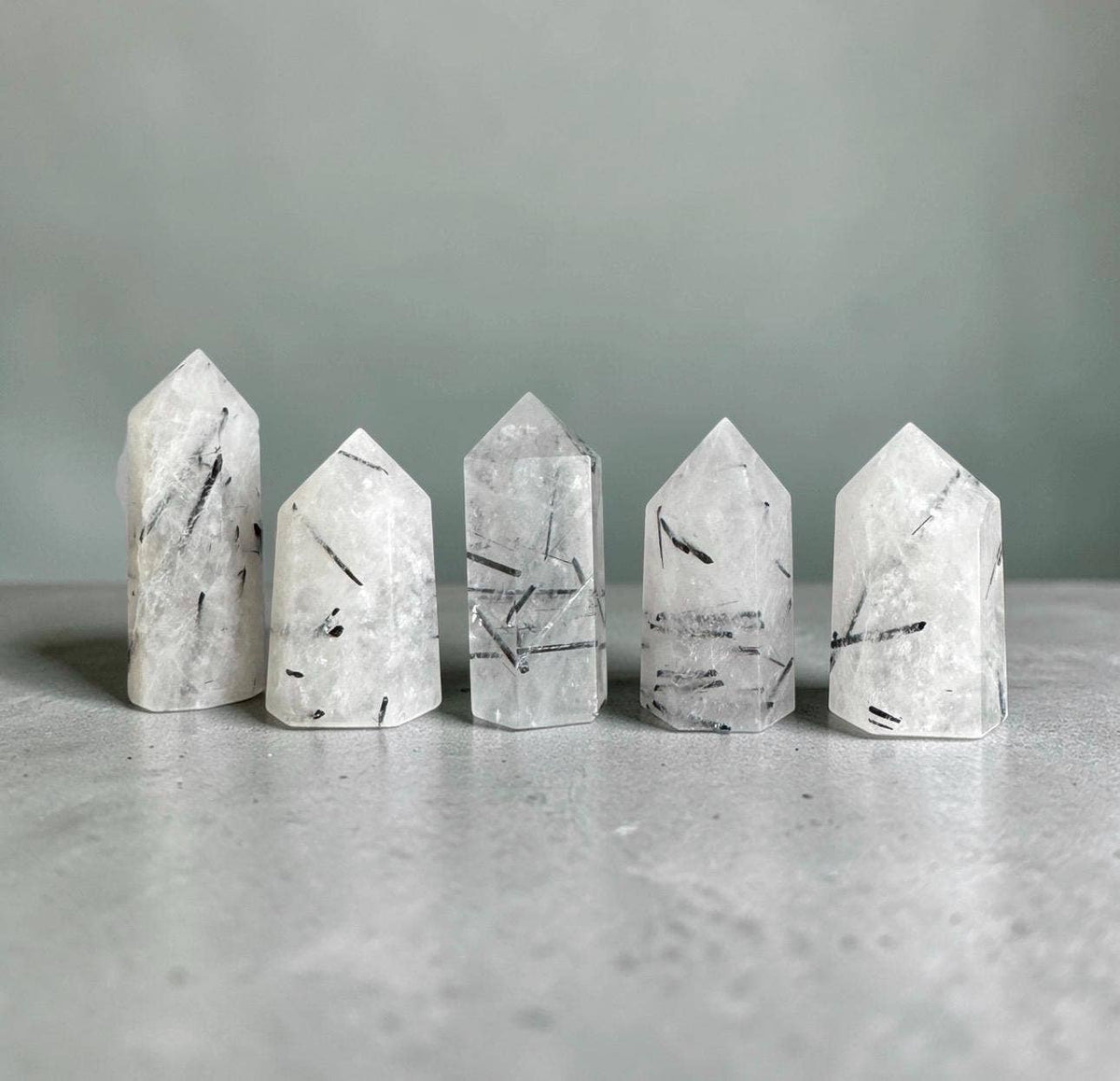 Tourmalinated Quartz Tower with Black Tourmaline: Product Only