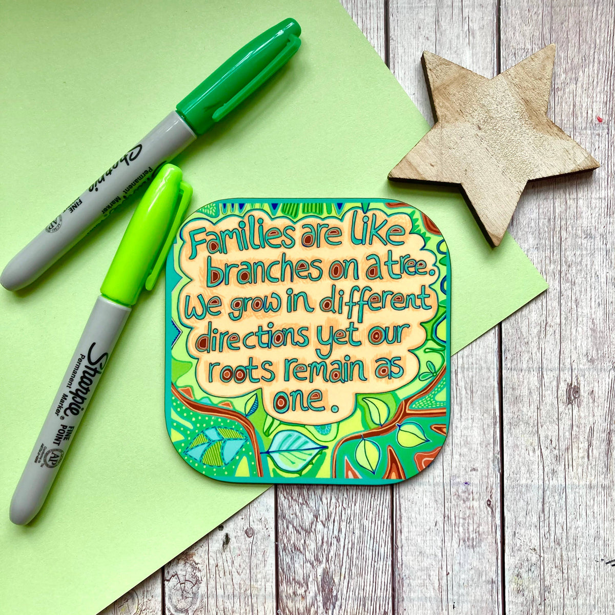 Family Quote Coaster, Sentimental Family Gift.