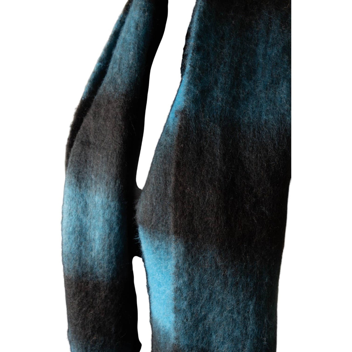 Blue & Black Checked Chunky Winter Scarf SW802