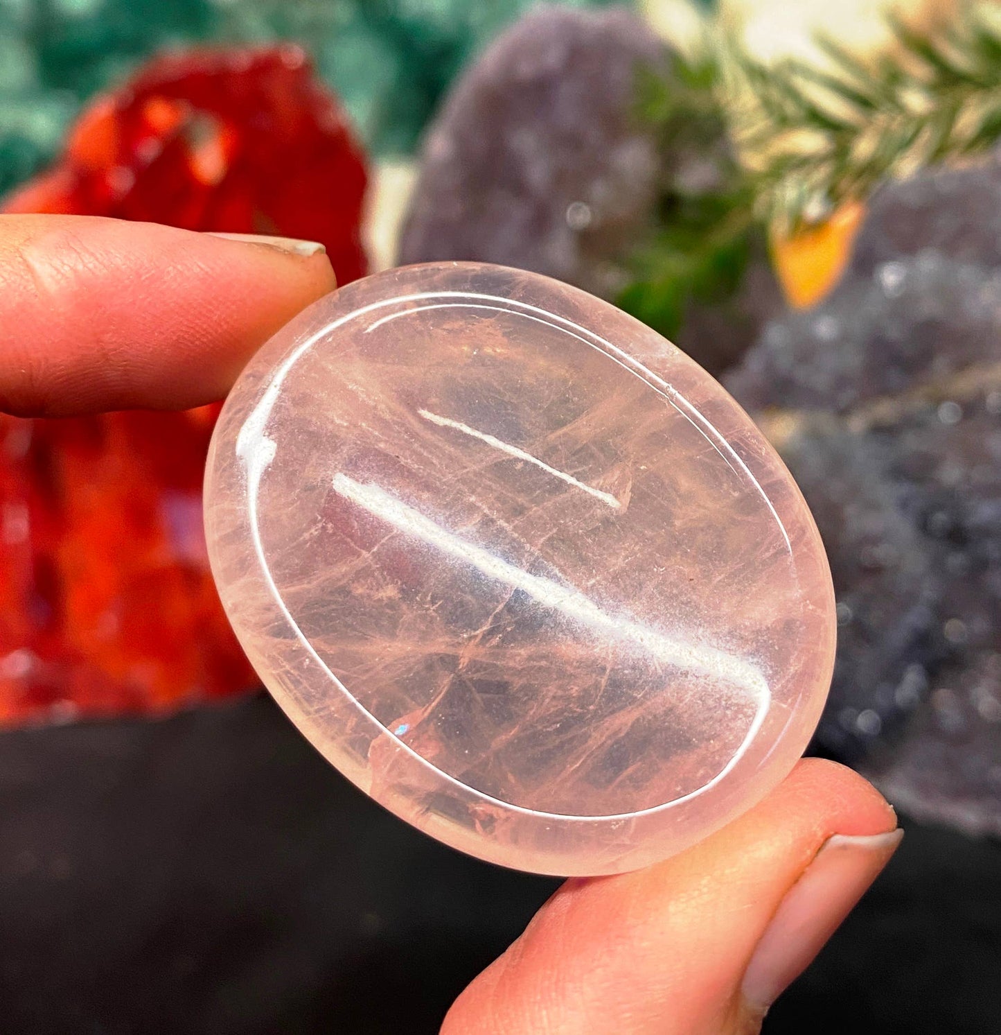 Crystal worry stone crystal thumbstone