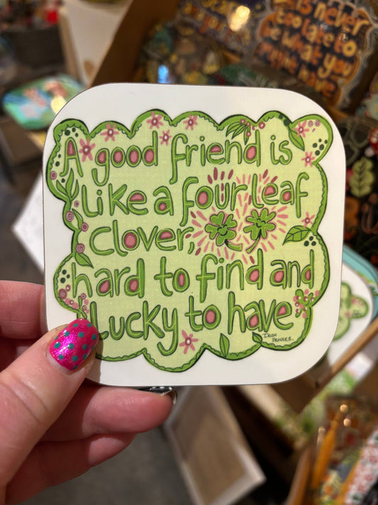 Friendship Quote Coaster, Four Leaf Clover Quotes…