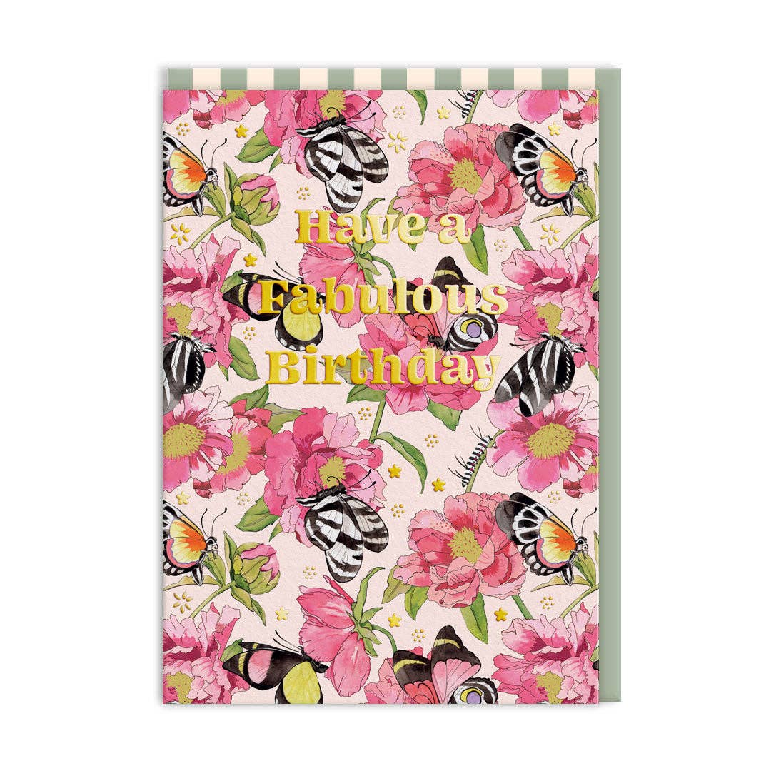 Cath Kidston Butterflies and Peonies Birthday Card (11521)