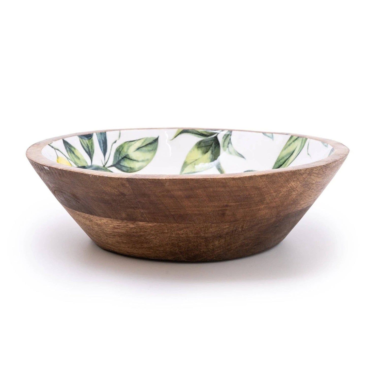 Enamelled Mango Wooden Dish With Inlay 24cm