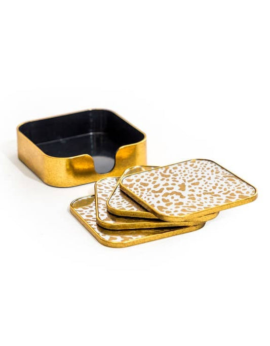 Set of 4 Leopard Print Coasters