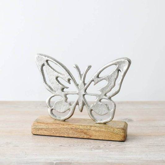 Aluminium Butterfly on Base Ornament, 18cm