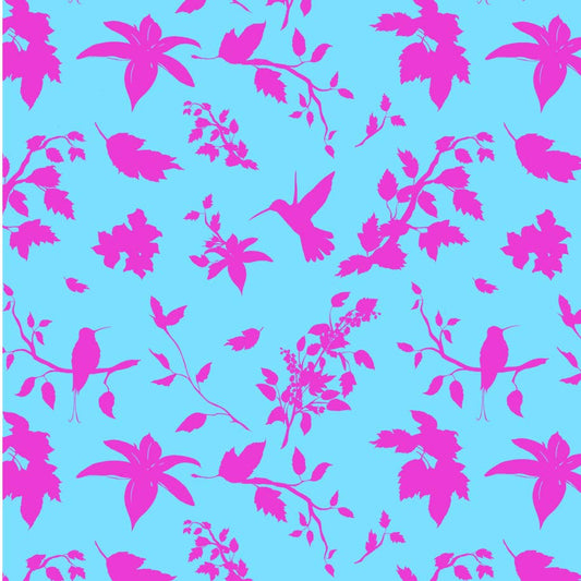 Eco-friendly Birds Blooms FSC™ roll wrap paper (12) Spring: Pink Hummingbird
