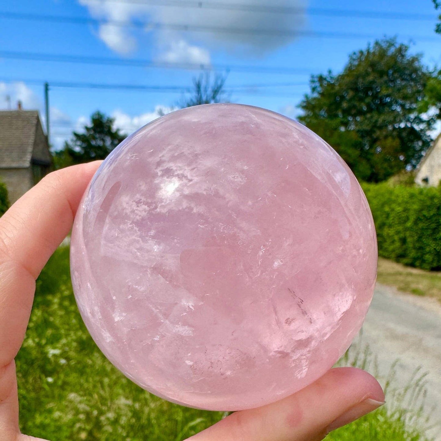 Rose quartz sphere 5-9cm pink quartz orb crystal ball