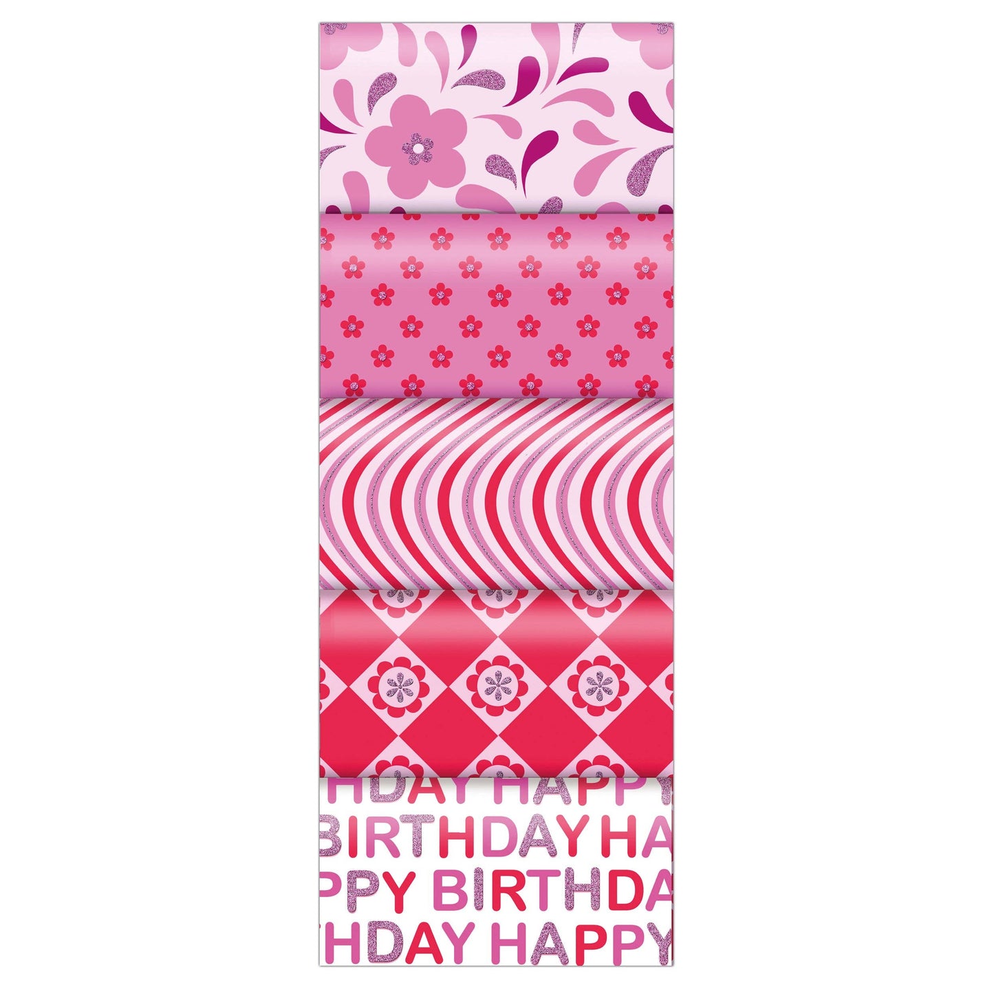 Eco friendly Biodegradable Glitter FSC© Wrapping Paper Chic Rouge: Floral