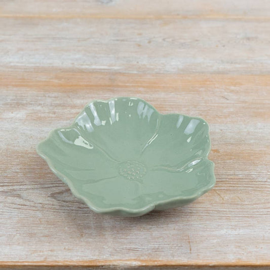 Sage Green Flower Dish, 14.9cm
