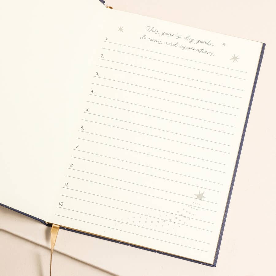 Navy Celestial Goals and Aspirations Notebook