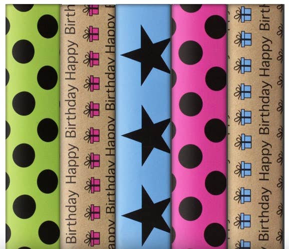 Eco-friendly Happy FSC™ sustainable wrapping paper (12): Pink Present
