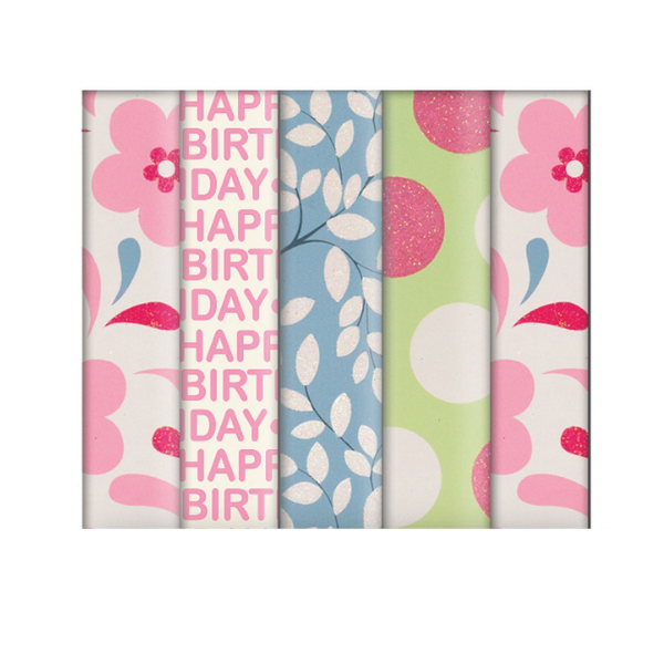 Luxury Glitter Roll wrap Modernity Pastel (12): Pink Birthday