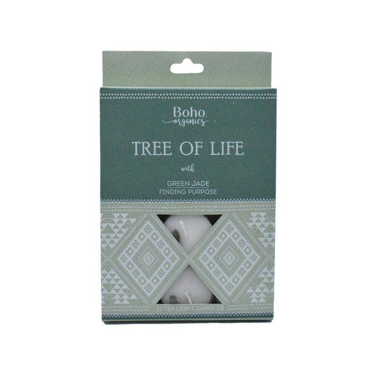 Boho Organics 12 Tea Light Candles Tree of Life 10g Each