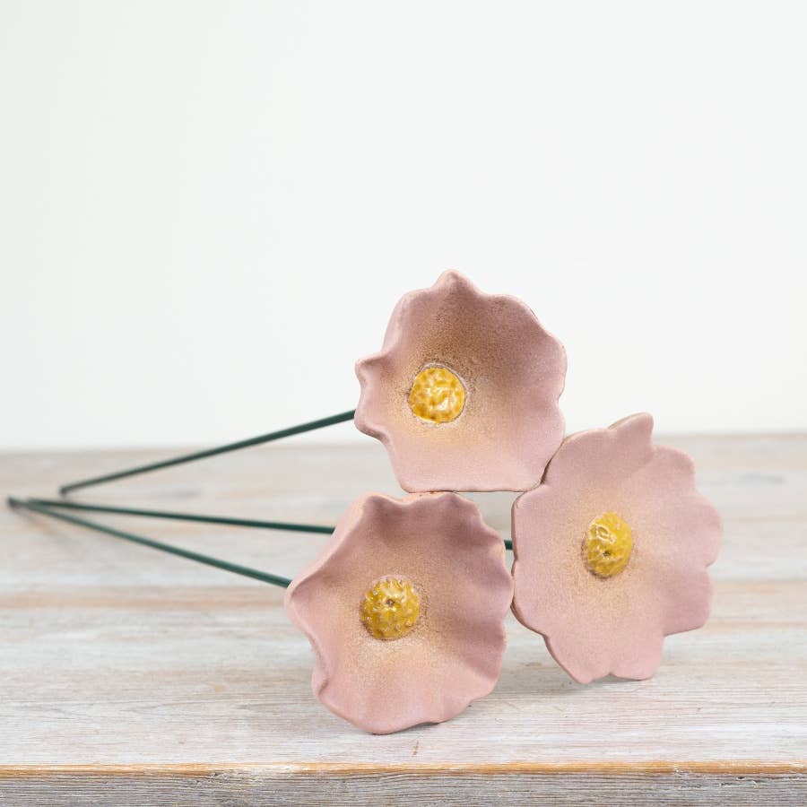 Flower Poppy Garden Stake, 50cm