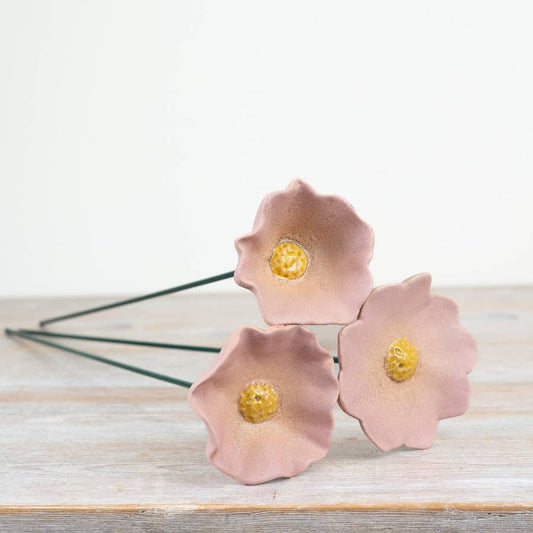 Flower Poppy Garden Stake, 50cm