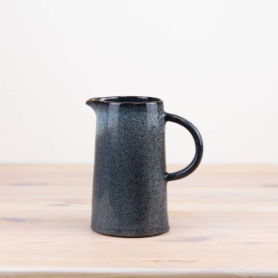 Two Tone Glazed Blue Jug, 19cm