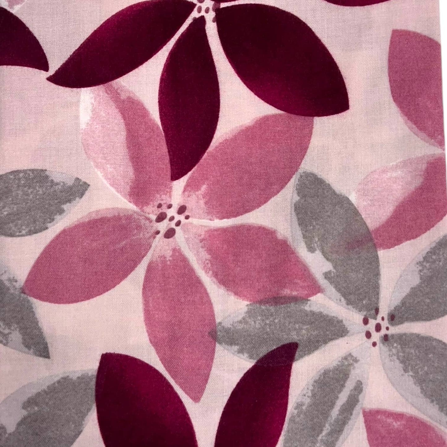 Pink Ash tree leaves print of medium weight scarf: Pink