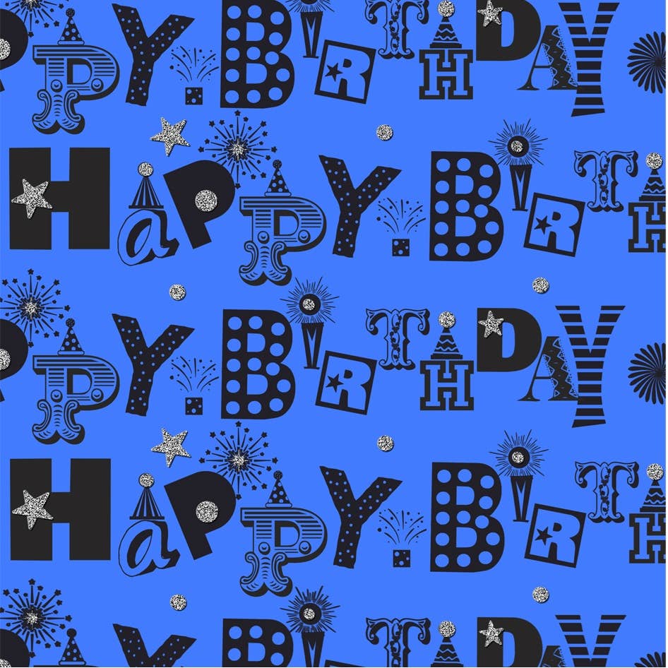 Eco-friendly FSC™ Biodegradable Glitter Party roll wrap 12s: Pink Birthday