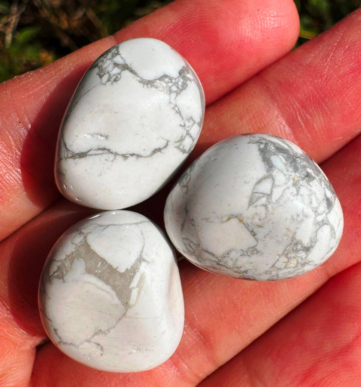 Howlite tumble white 15-25mm howlite gem polished stones