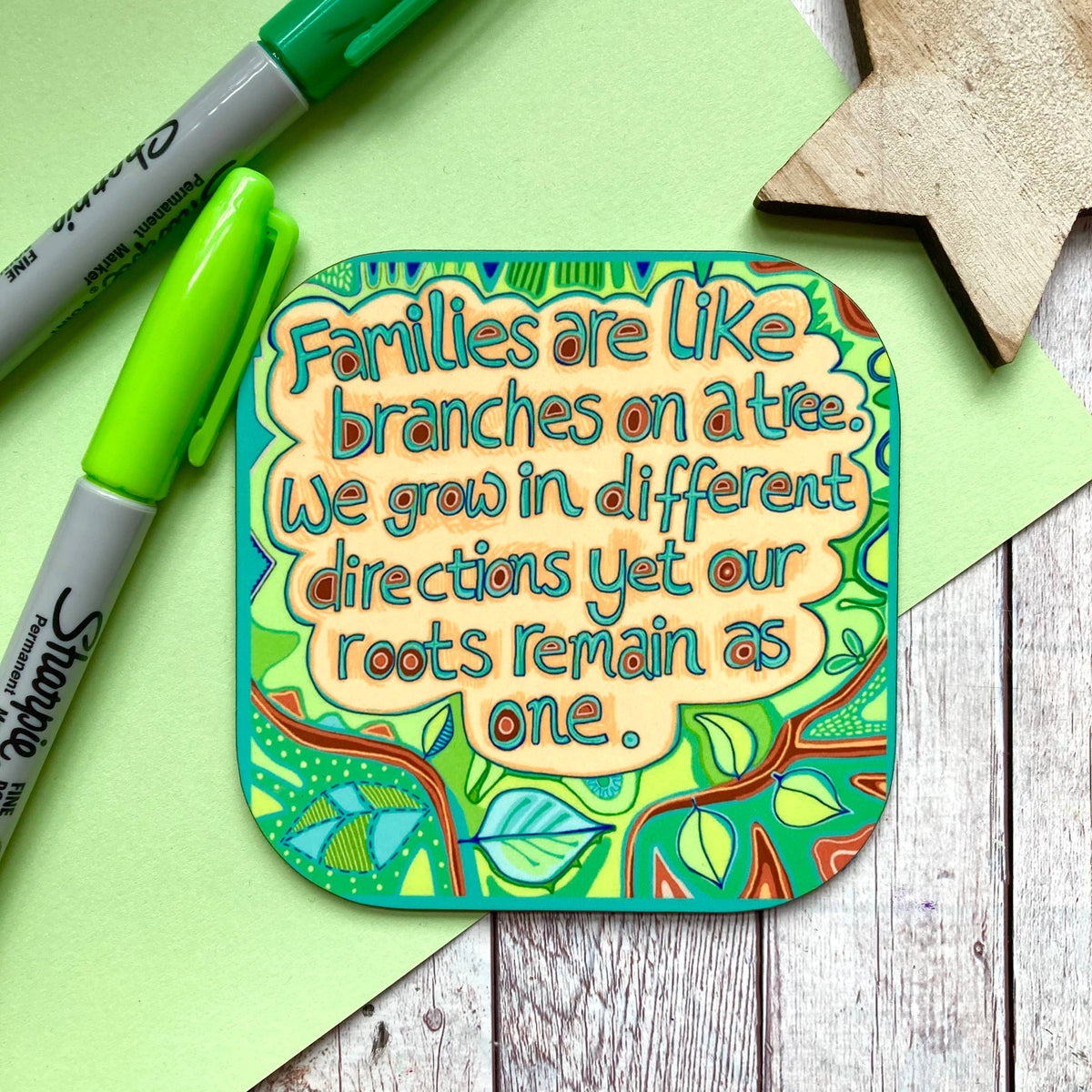 Family Quote Coaster, Sentimental Family Gift.