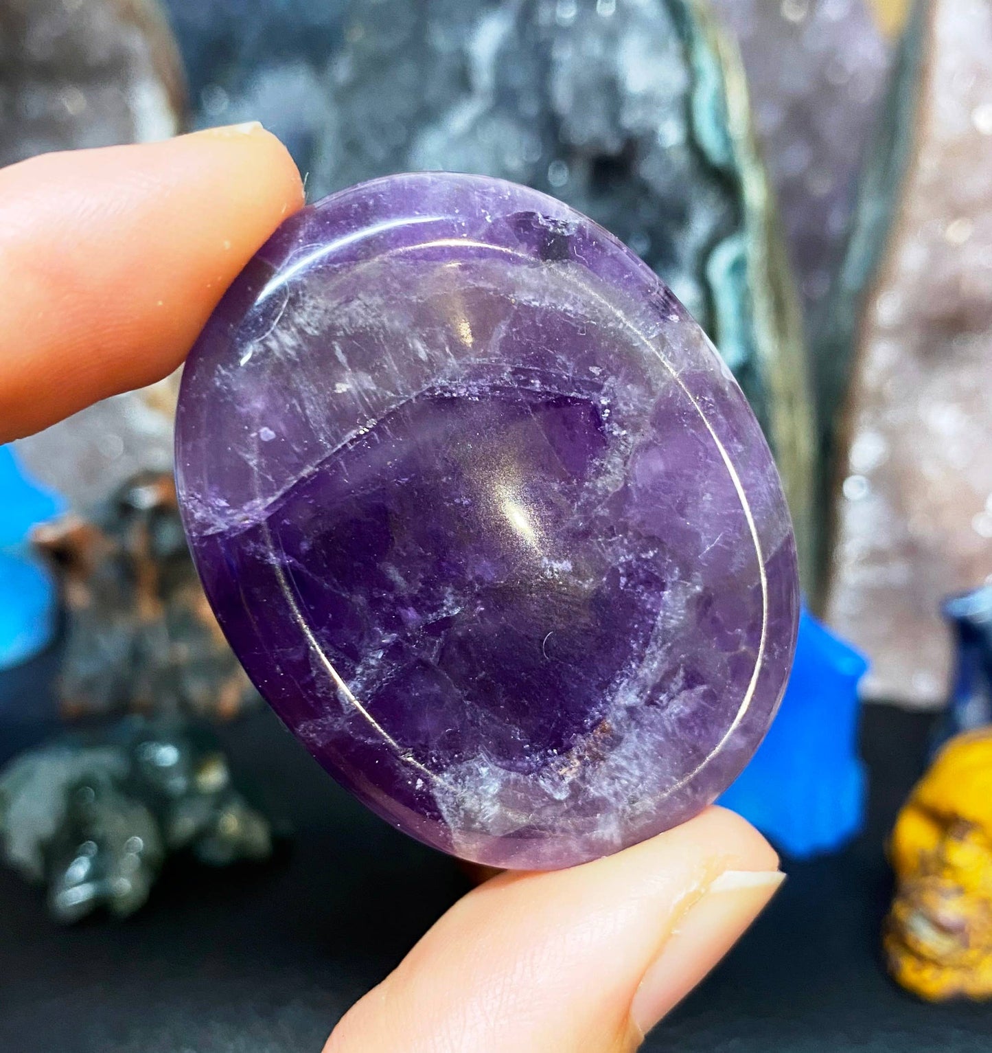 Crystal worry stone crystal thumbstone